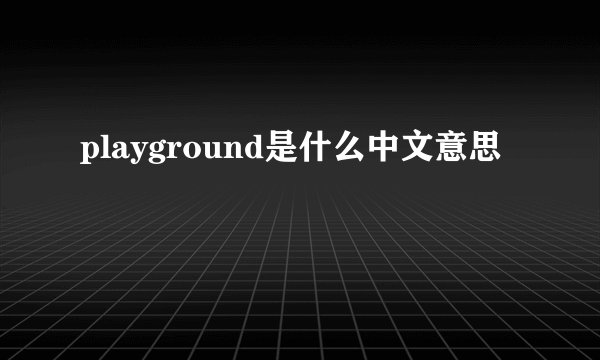 playground是什么中文意思