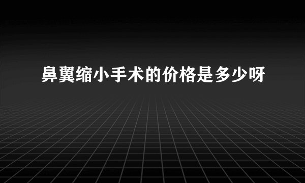 鼻翼缩小手术的价格是多少呀