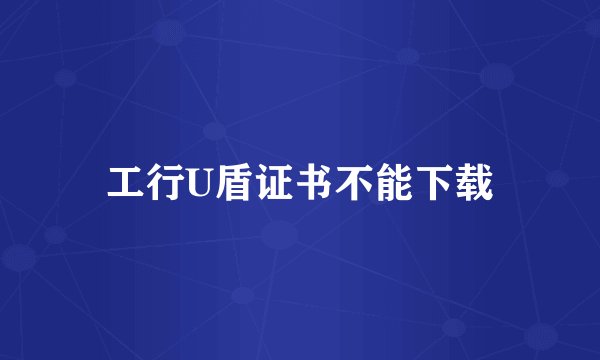 工行U盾证书不能下载