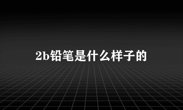 2b铅笔是什么样子的