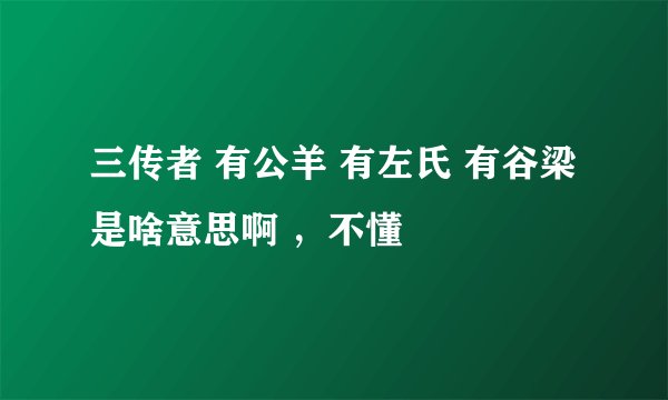 三传者 有公羊 有左氏 有谷梁 是啥意思啊 ，不懂