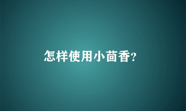 怎样使用小茴香？