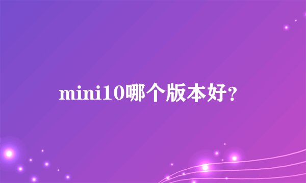 mini10哪个版本好？