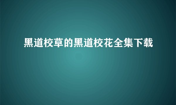 黑道校草的黑道校花全集下载