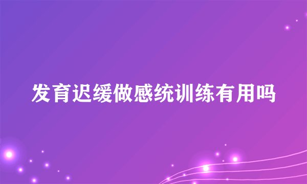发育迟缓做感统训练有用吗