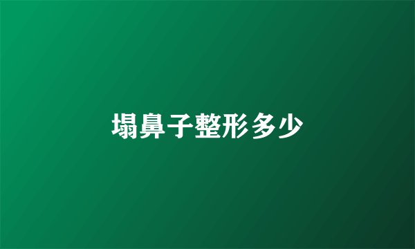 塌鼻子整形多少