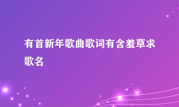 有首新年歌曲歌词有含羞草求歌名