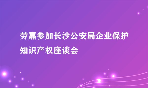 劳嘉参加长沙公安局企业保护知识产权座谈会
