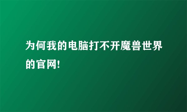 为何我的电脑打不开魔兽世界的官网!