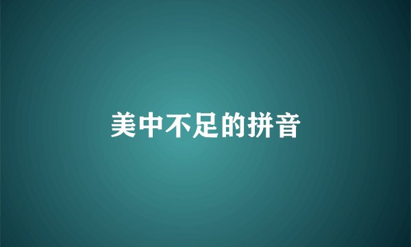美中不足的拼音