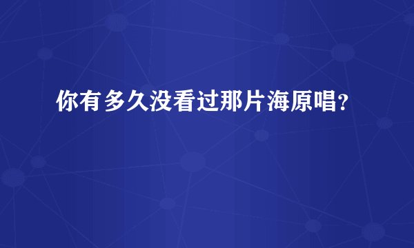 你有多久没看过那片海原唱？