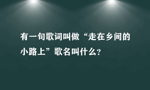有一句歌词叫做“走在乡间的小路上”歌名叫什么?