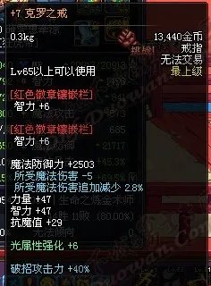 数据实测DNF65SS克罗之戒对魔法伤害有无加成