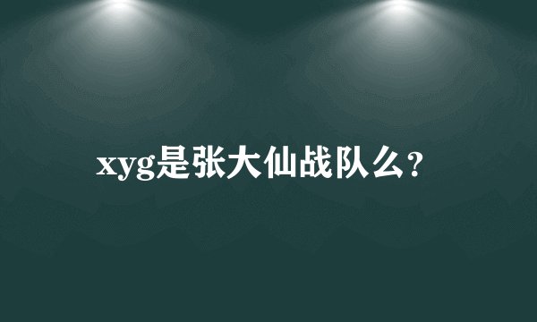 xyg是张大仙战队么?