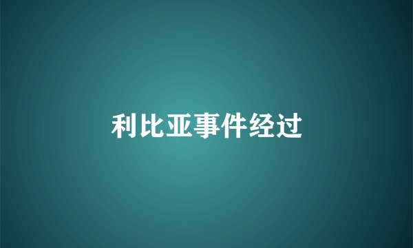 利比亚事件经过
