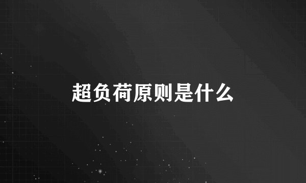 超负荷原则是什么
