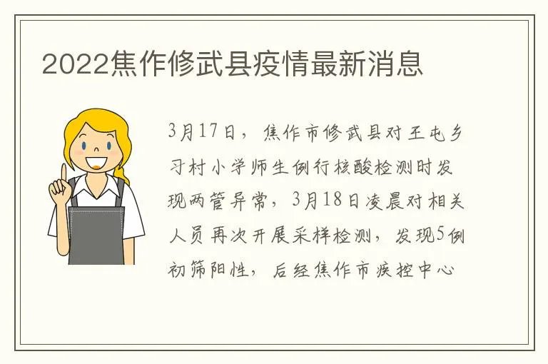 2022焦作修武县疫情最新消息