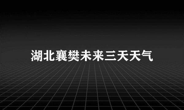 湖北襄樊未来三天天气