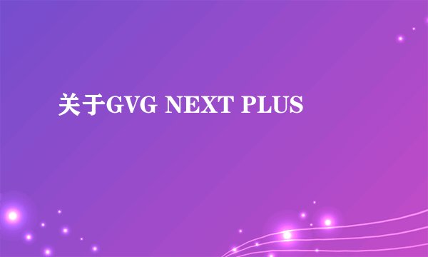 关于GVG NEXT PLUS