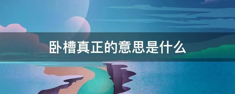 卧槽真正的意思是什么