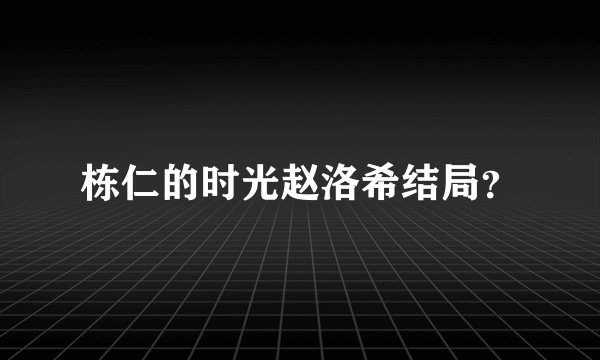 栋仁的时光赵洛希结局？