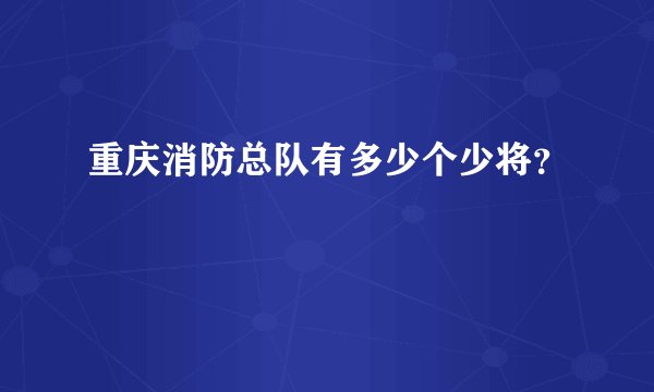 重庆消防总队有多少个少将？