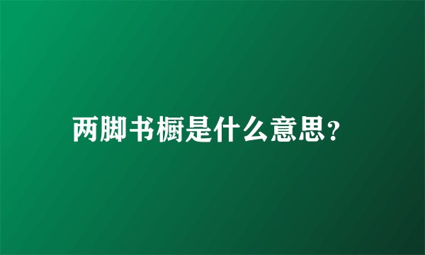 两脚书橱是什么意思？