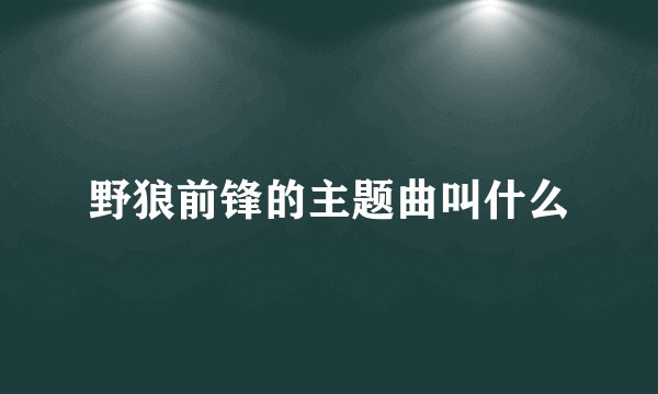 野狼前锋的主题曲叫什么