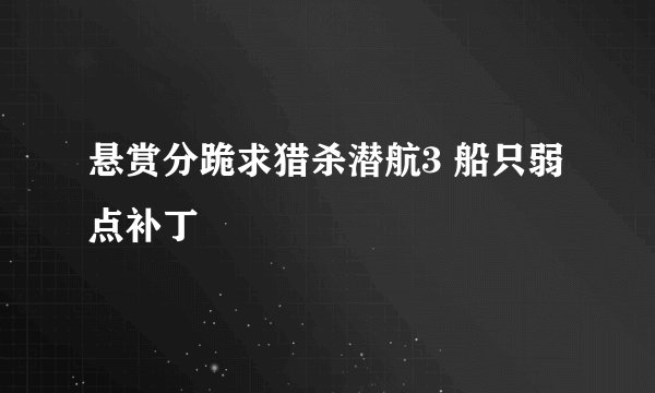 悬赏分跪求猎杀潜航3 船只弱点补丁