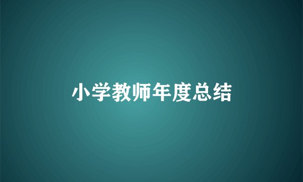 小学教师年度总结