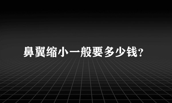 鼻翼缩小一般要多少钱？