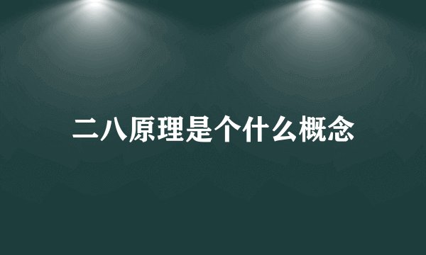 二八原理是个什么概念