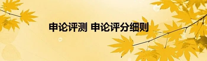 申论评测 申论评分细则