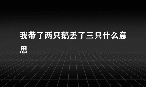 我带了两只鹅丢了三只什么意思