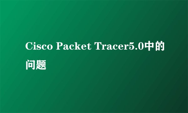 Cisco Packet Tracer5.0中的问题