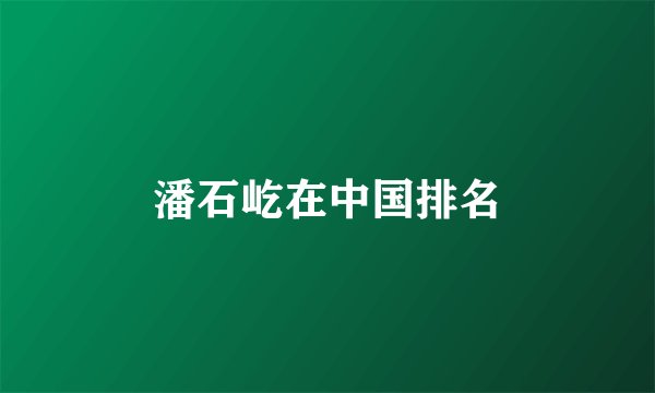 潘石屹在中国排名