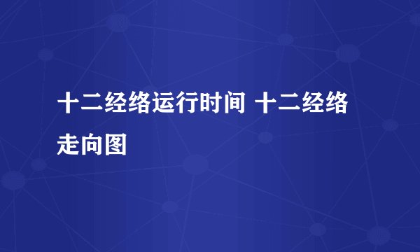 十二经络运行时间 十二经络走向图