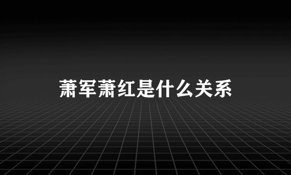 萧军萧红是什么关系