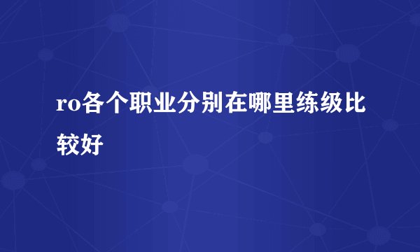 ro各个职业分别在哪里练级比较好