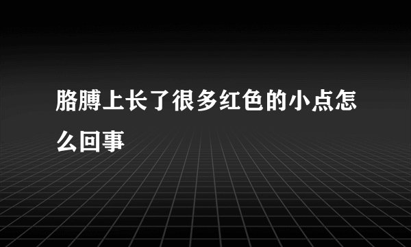 胳膊上长了很多红色的小点怎么回事