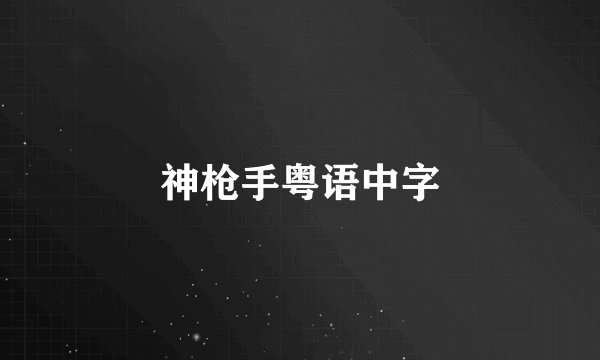 神枪手粤语中字
