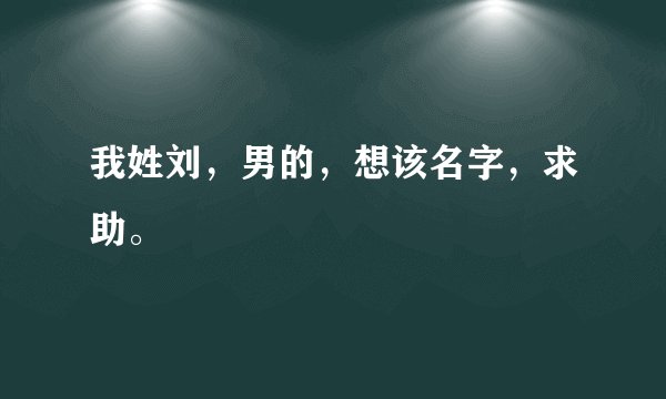 我姓刘,男的,想该名字,求助。