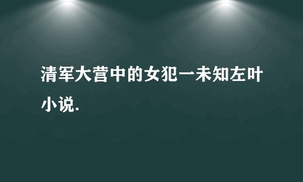 清军大营中的女犯一未知左叶小说.