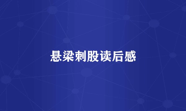 悬梁刺股读后感