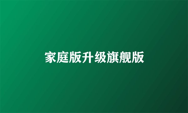 家庭版升级旗舰版
