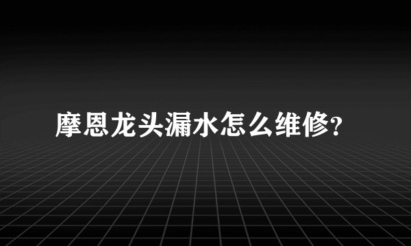 摩恩龙头漏水怎么维修？