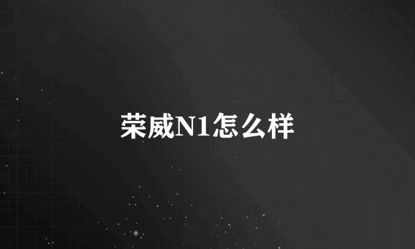 荣威N1怎么样