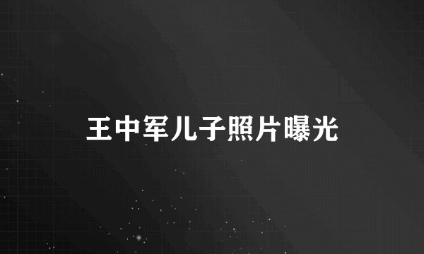 王中军儿子照片曝光