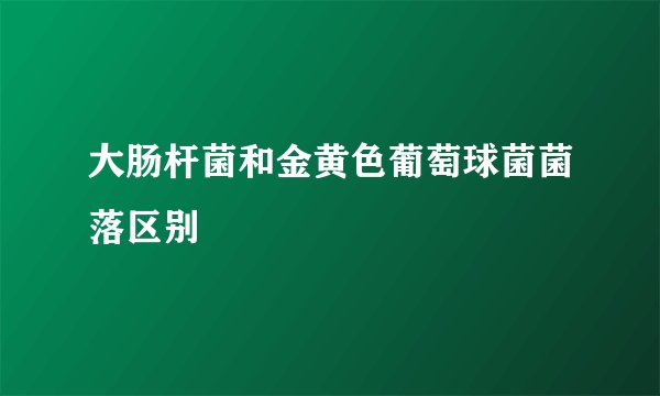 大肠杆菌和金黄色葡萄球菌菌落区别