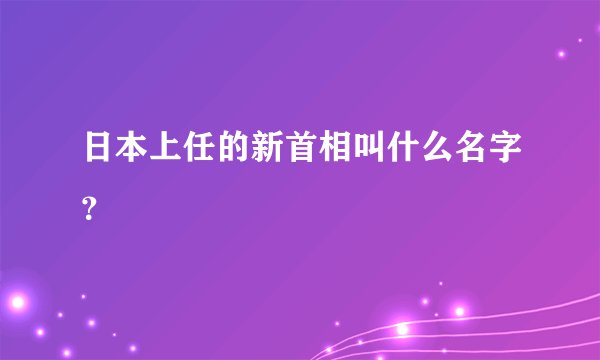 日本上任的新首相叫什么名字？